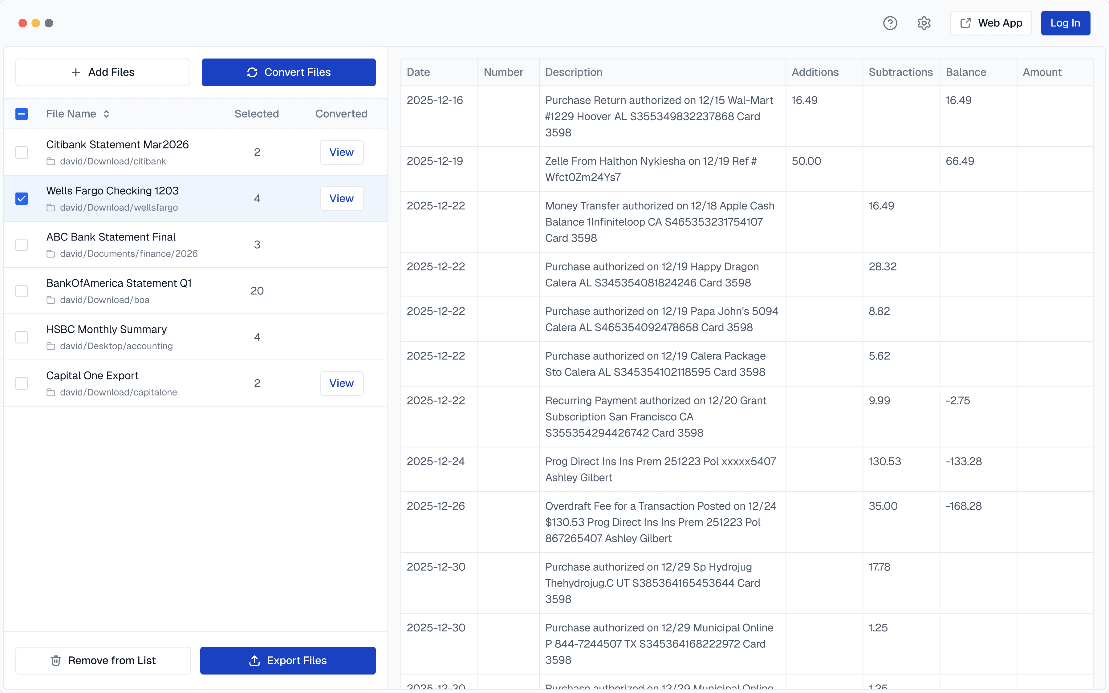 Convert PDF Bank statements into excel-ready data