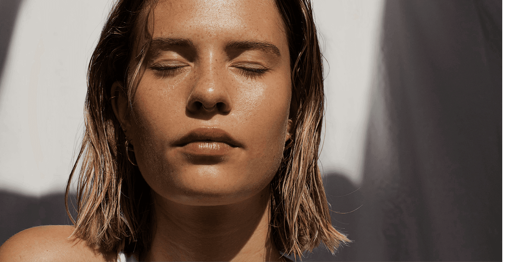 woman with closed eyes