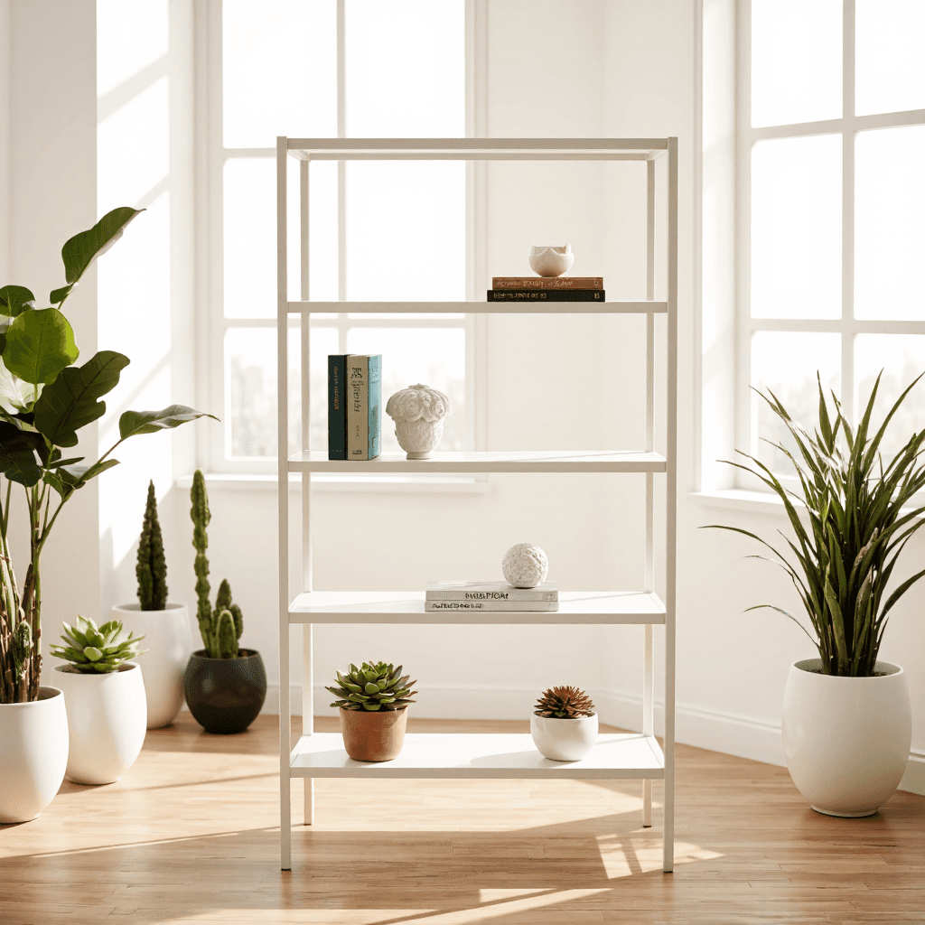 product photography of a multi-tiered shelving unit