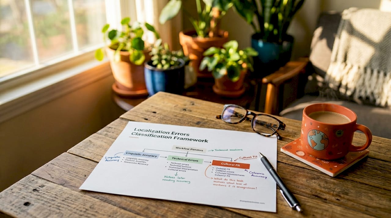 Annotated localization errors classification diagram on desk