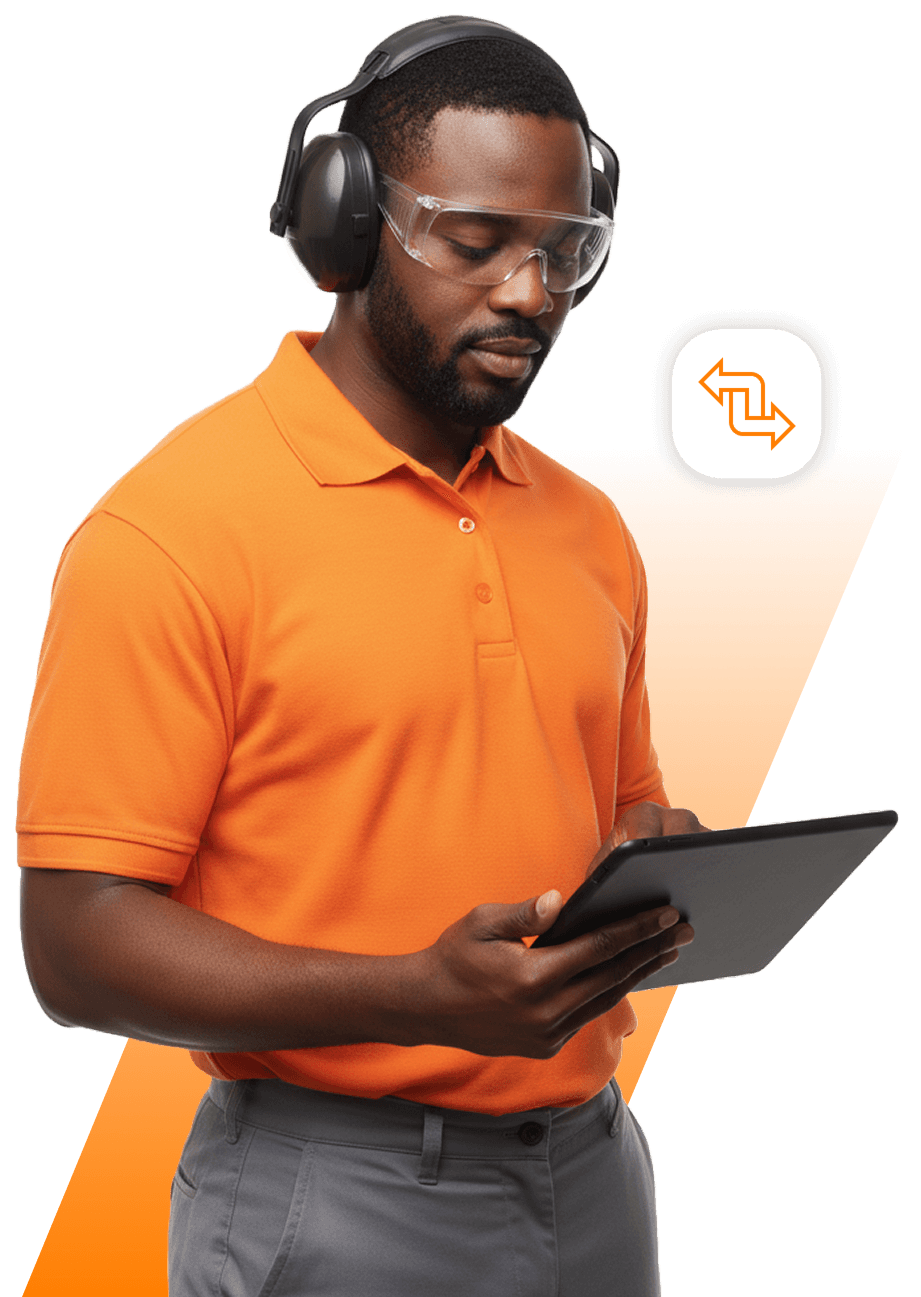 Homem de boné utilizando um tablet