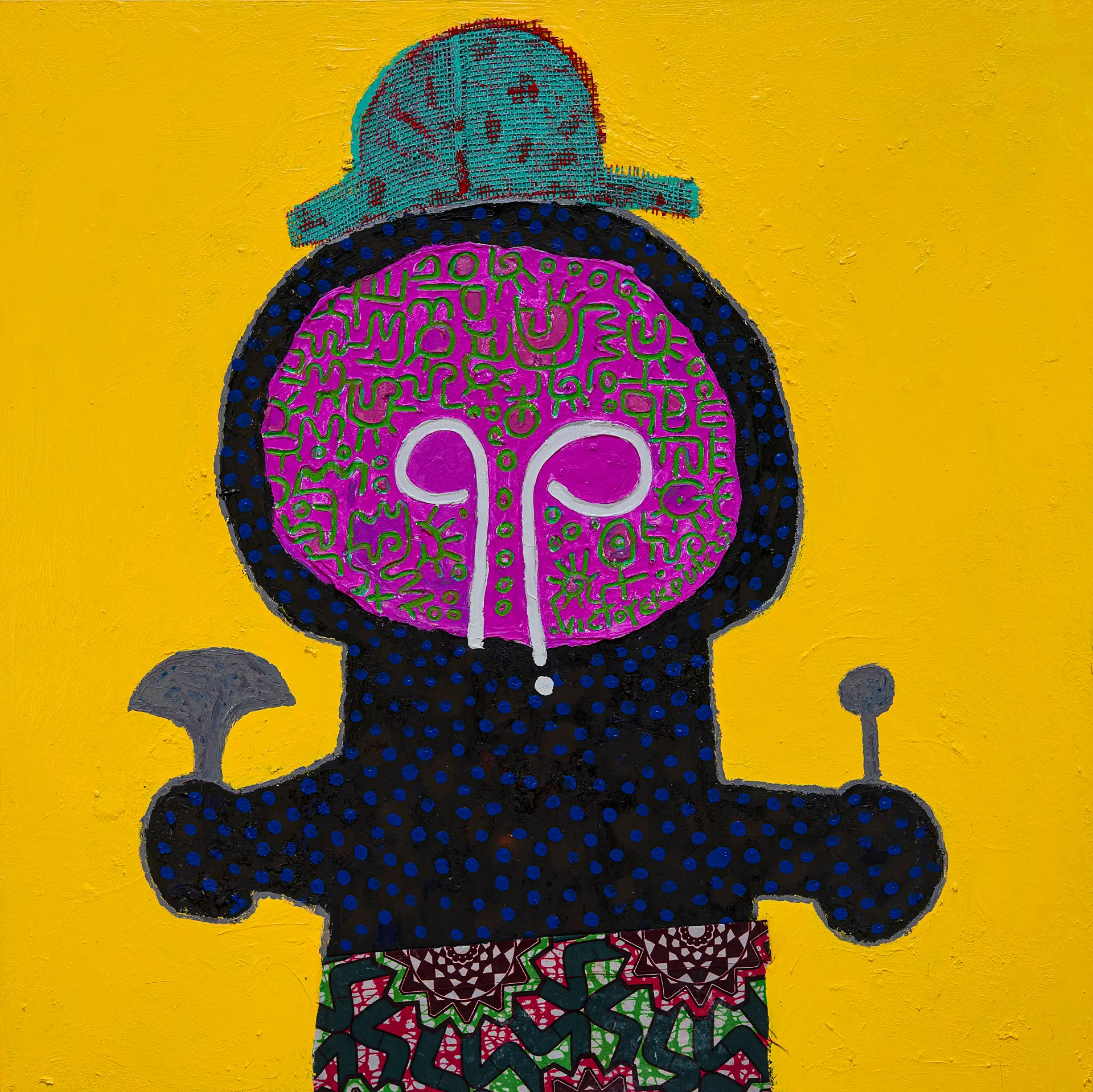 Oracle, c.2025 Acrylic and cloth on board. Size: 43 x 43”