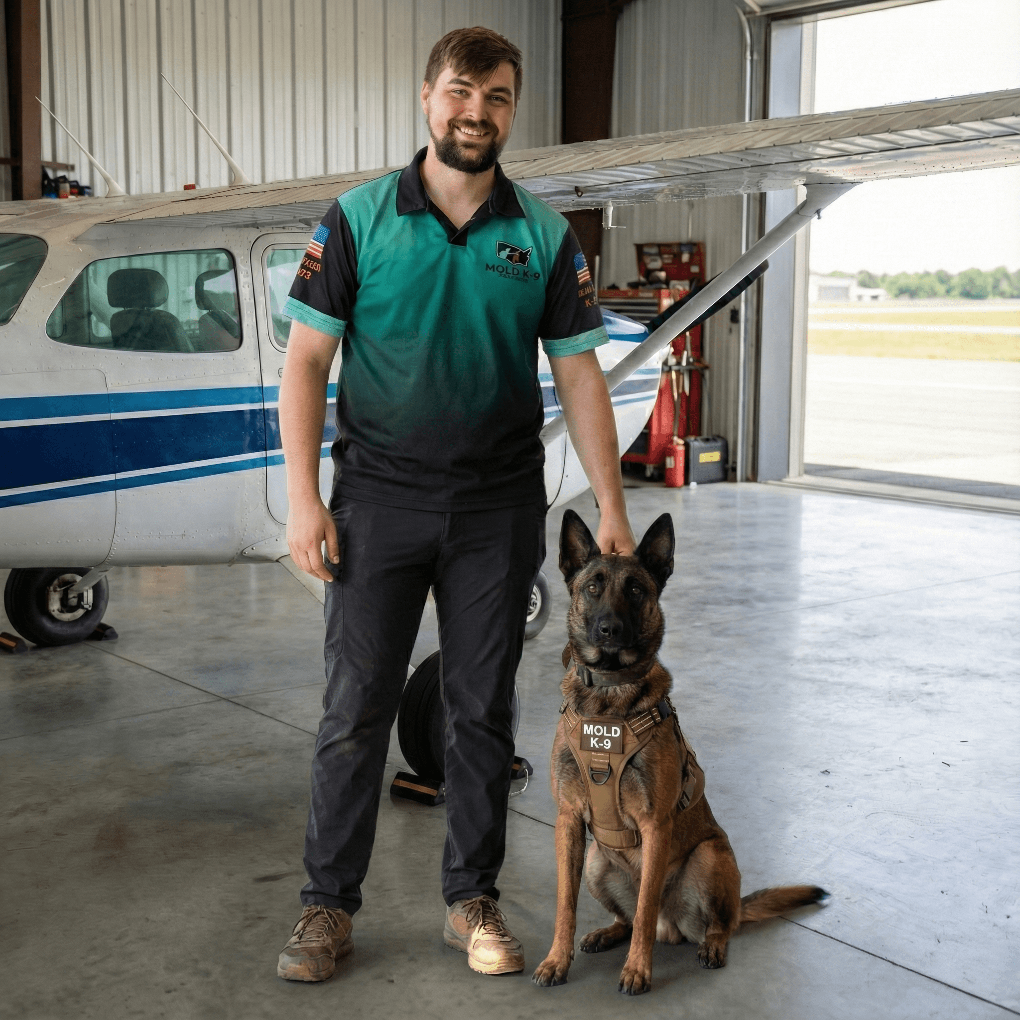 Mold Dog Network Inspecting aircraft