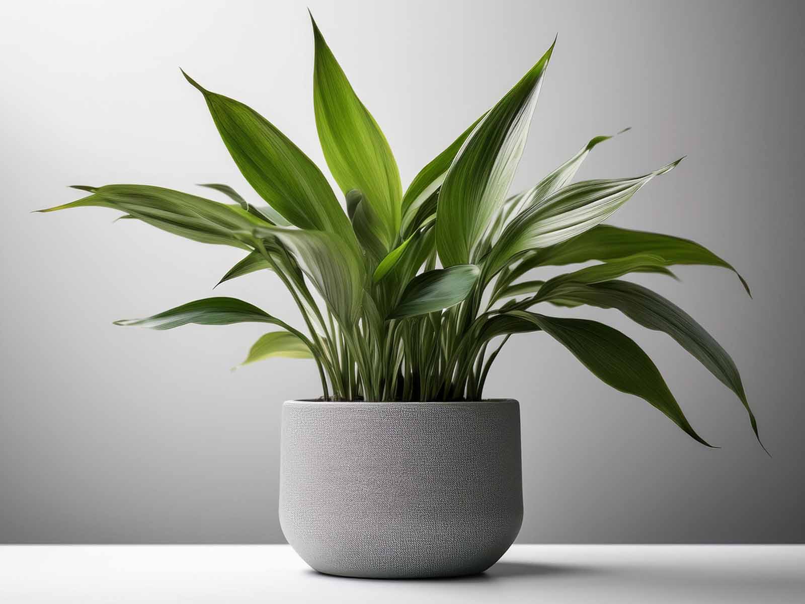 Aspidistra plant with glossy green leaves in a modern St. Louis office, supplied and maintained by Tropical Decor.