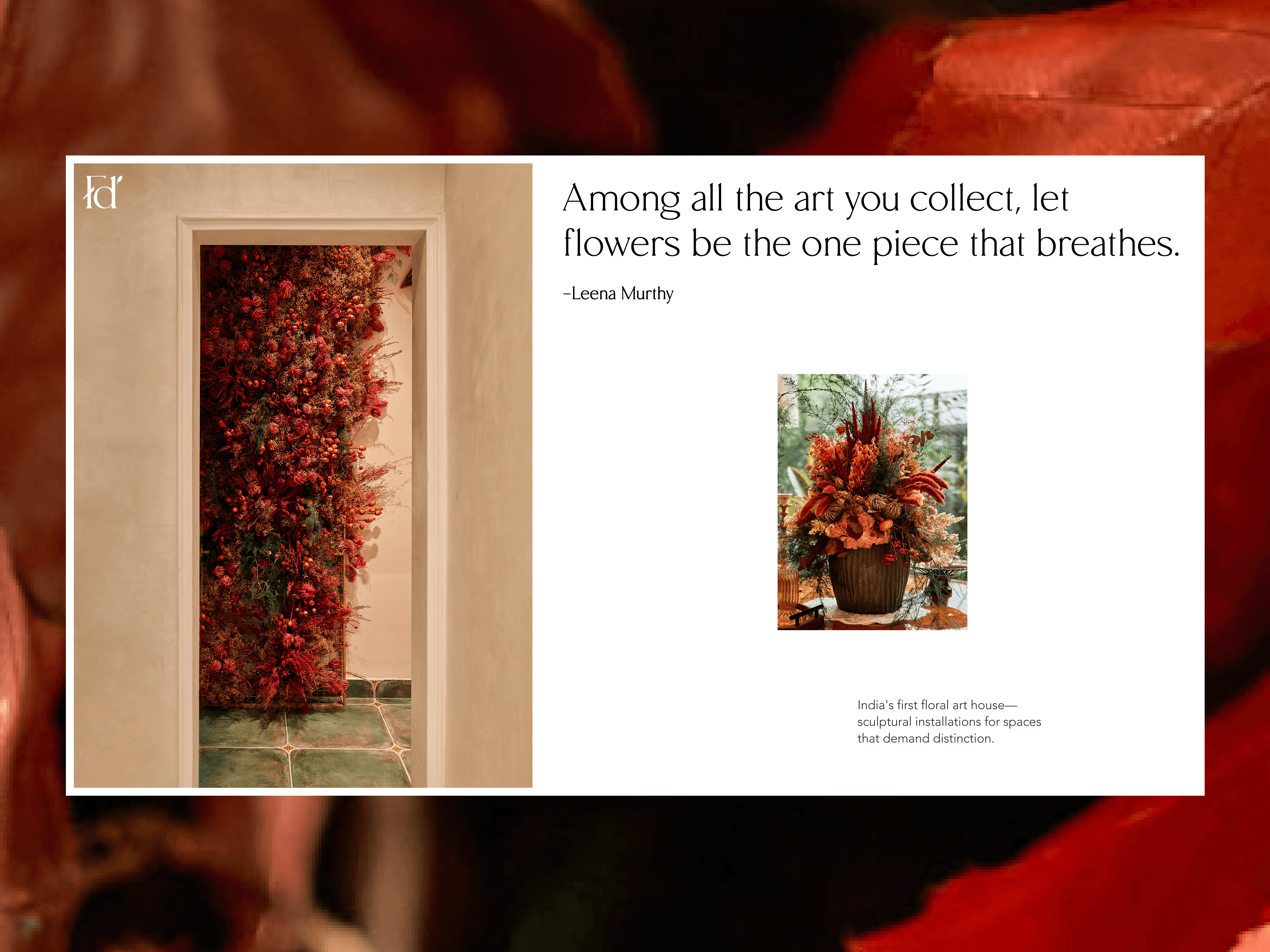 Homepage of Foglia D'oro website