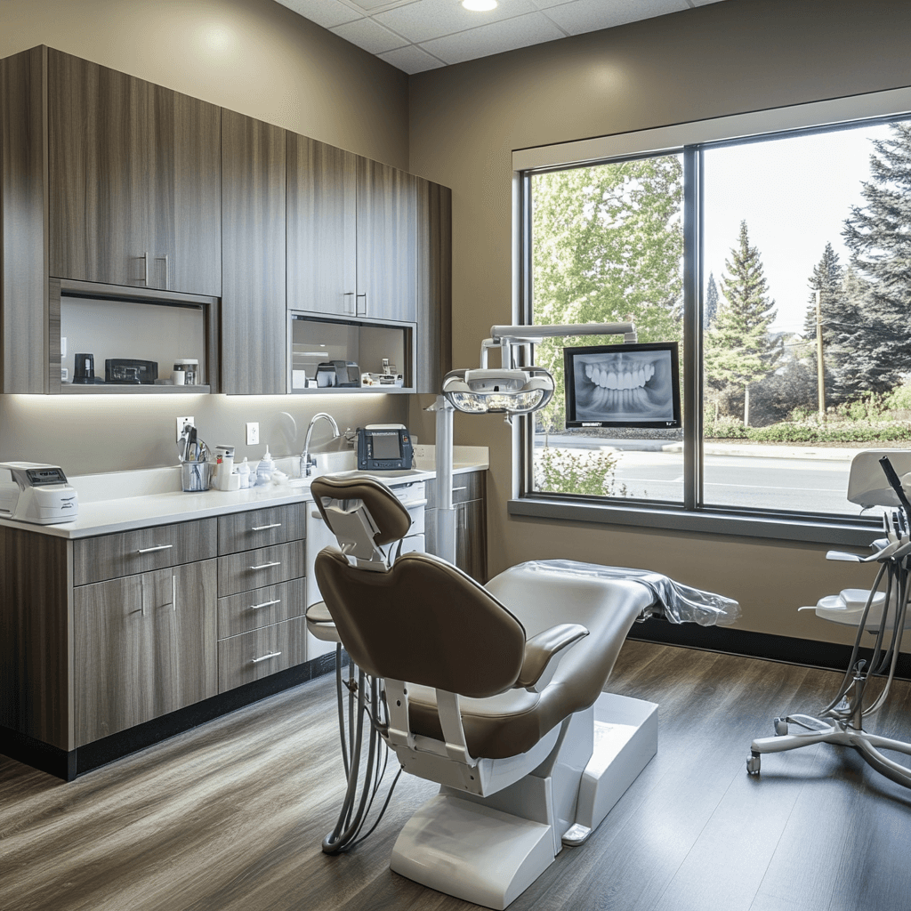 Pretty image of a chair in a dental office