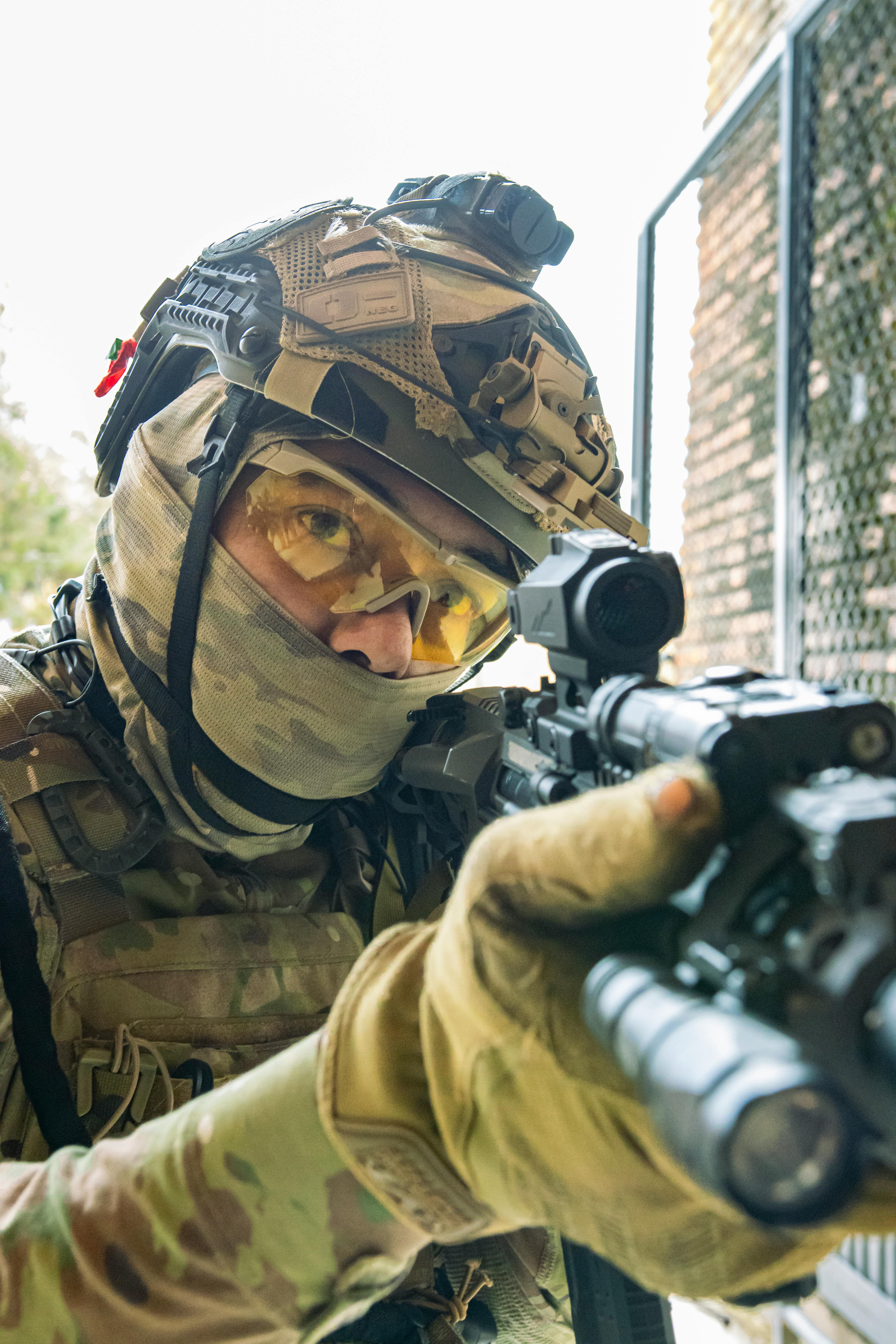 Armed infantry soldier (rifleman) in combat gear, ready for frontline operations.