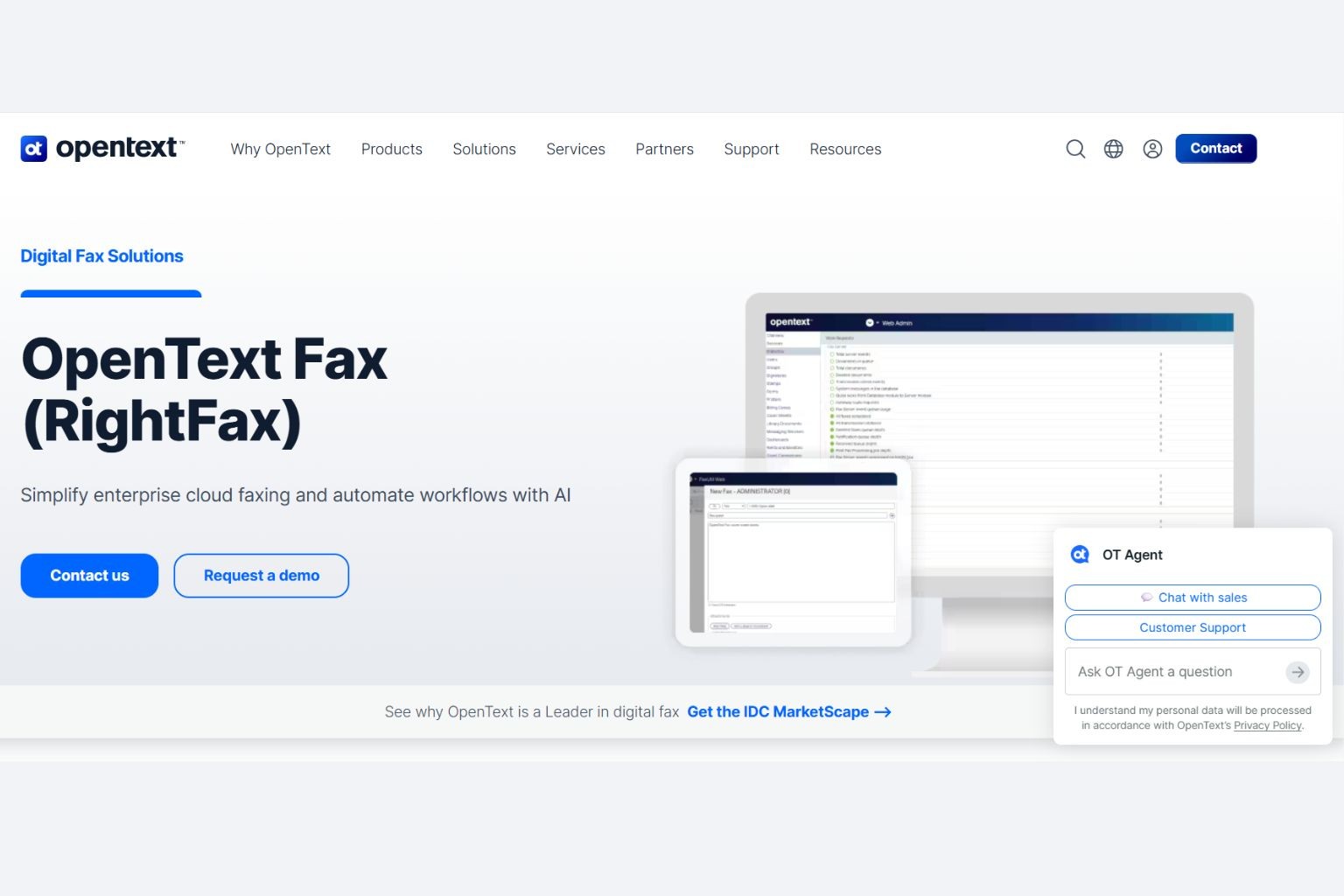 OpenText RightFax Website