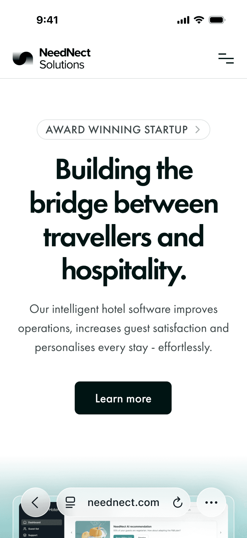 NeedNect Landingpage Screen Mockup