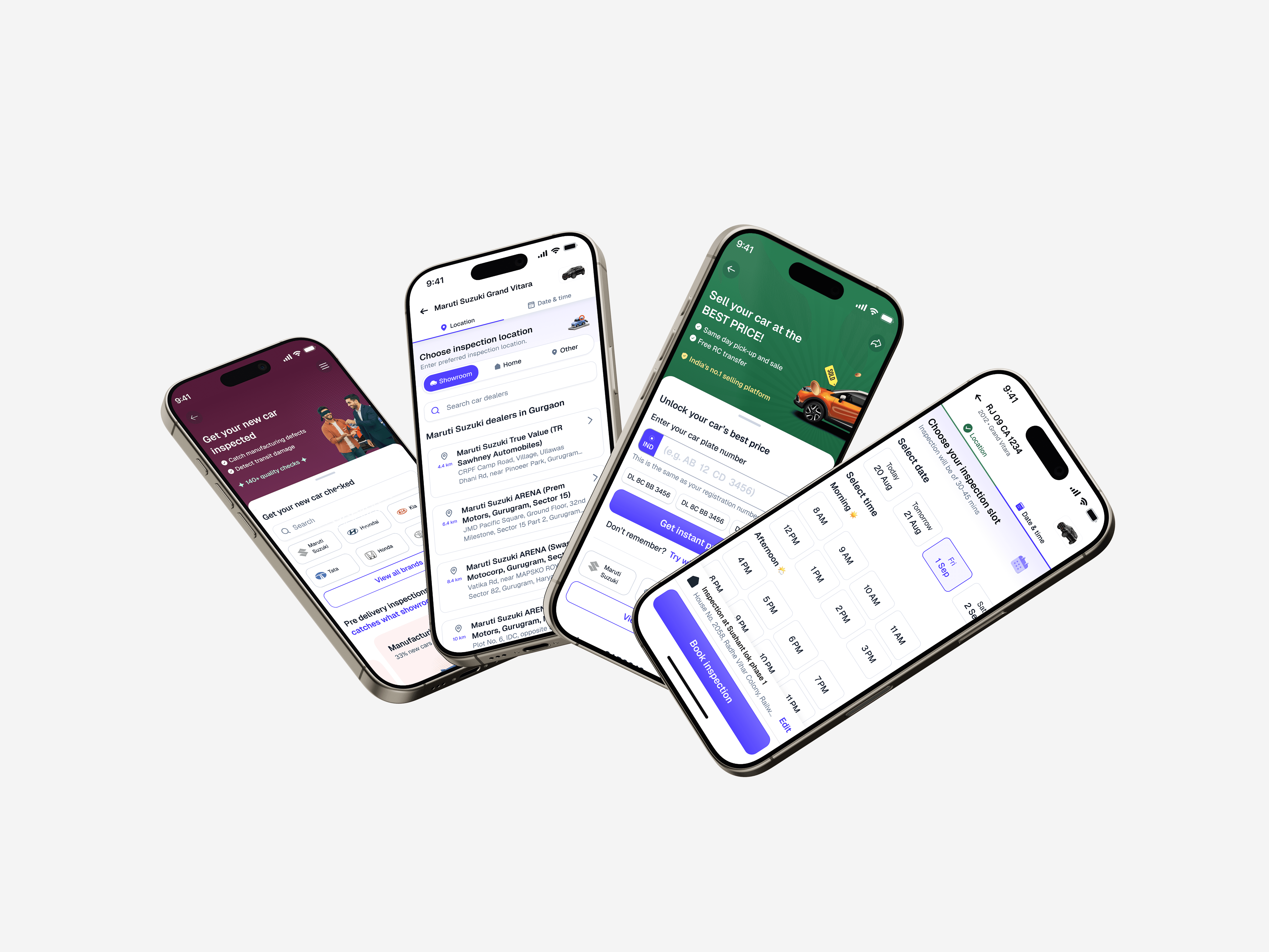 Screen showing the mockups for the landing page