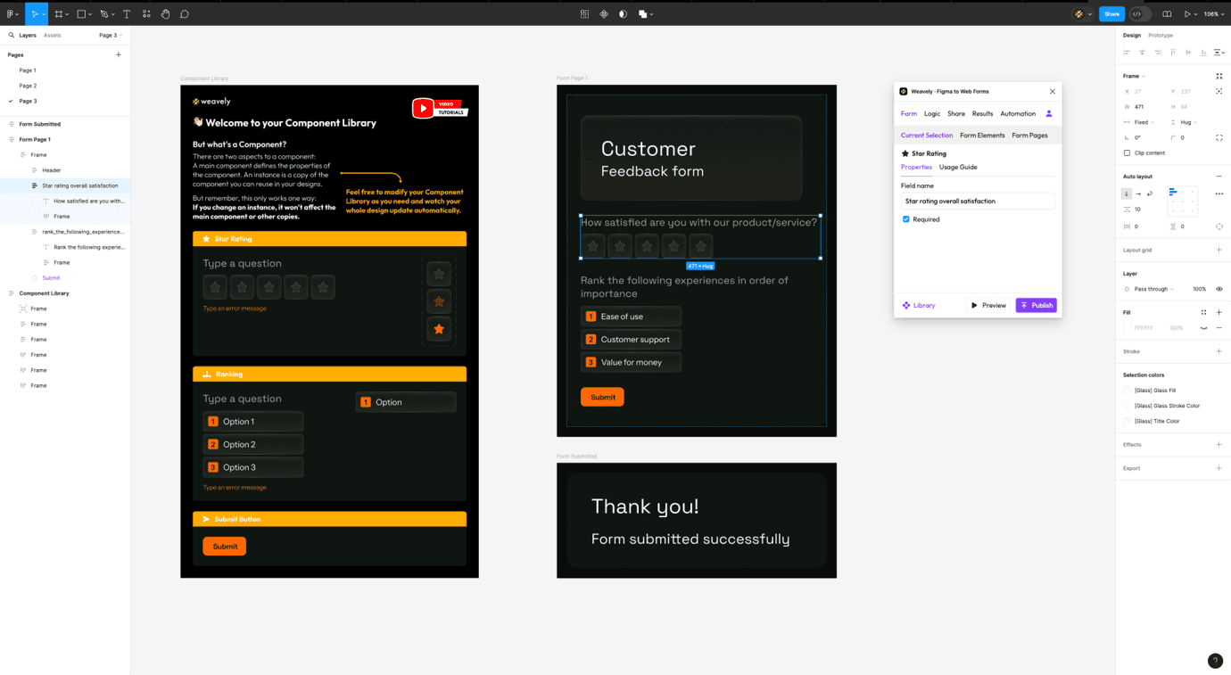 Building an online feedback form in Figma