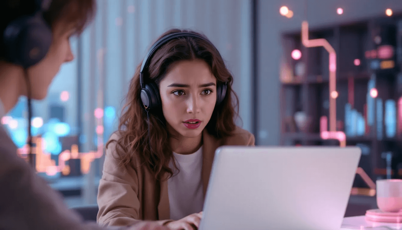 An AI-powered video bot assisting a customer through video support.