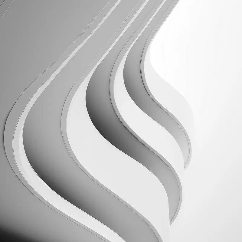 Weiße geschwungene Hausfasde eines modernen Bürogebäudes