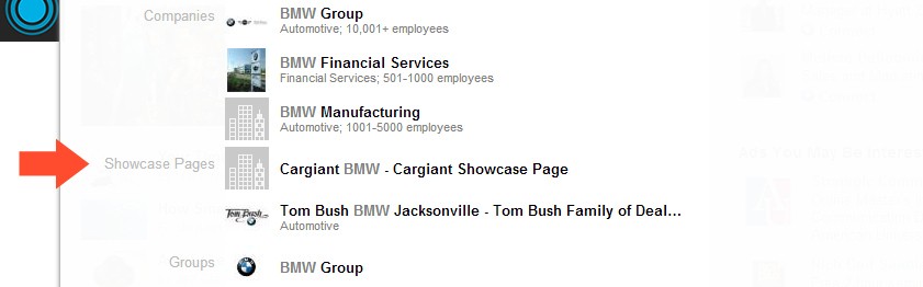 LinkedIn Showcase Page example 