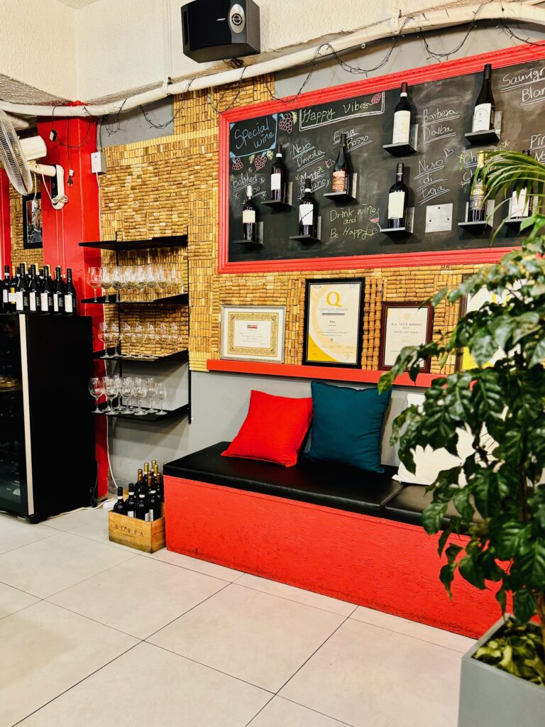 Wall of Wines and Fame , Brera Italian Restaurant in Seoul.