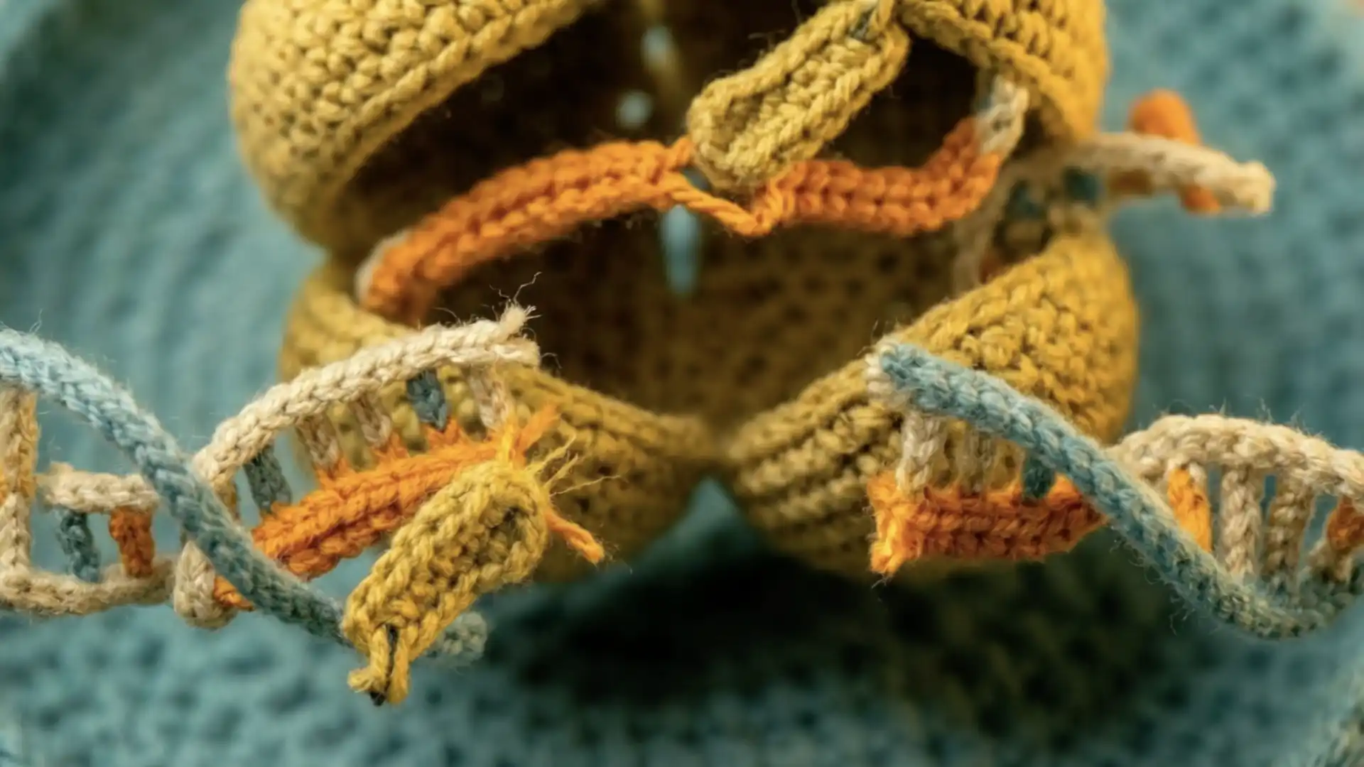 a close up of a double strand of gold glitter