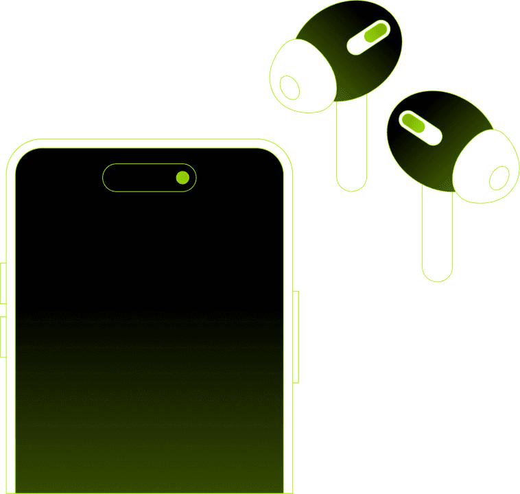 iPhone and AirPods