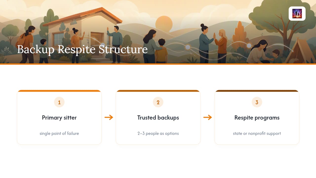 Backup respite care support structure