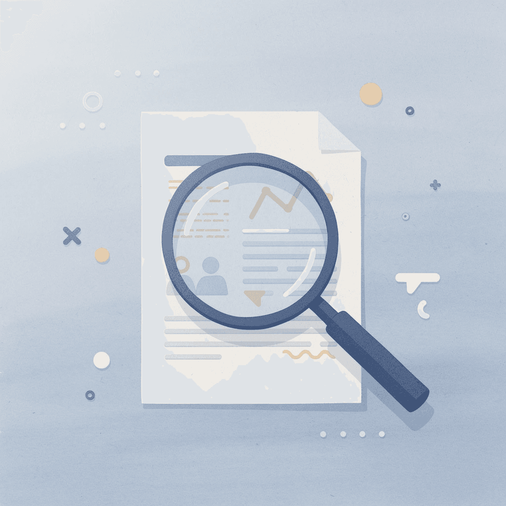 Magnifying glass examining t-shirt print quality details