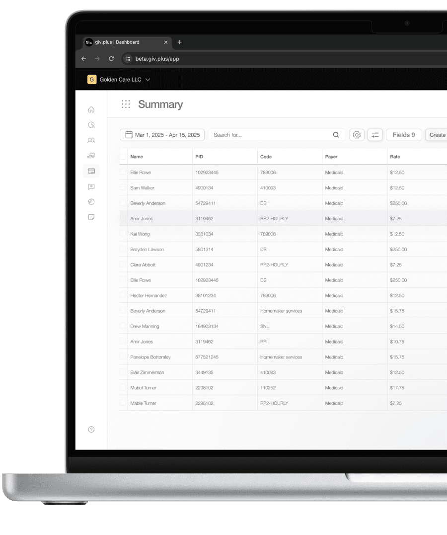 Giv billing software.
