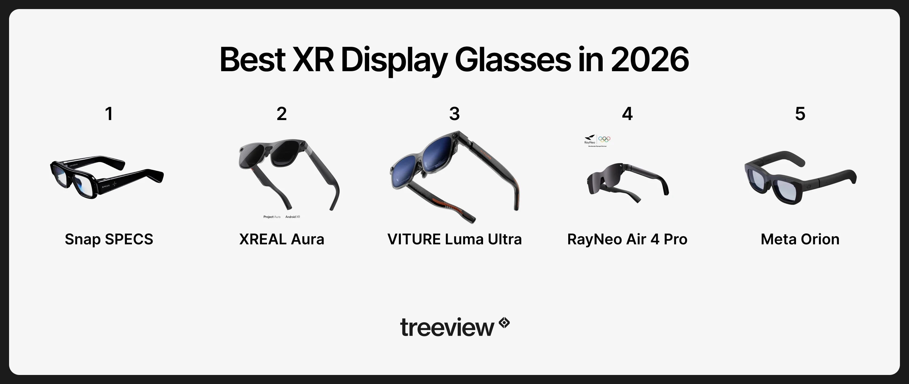 Best XR display glasses in 2026 ranked comparison.