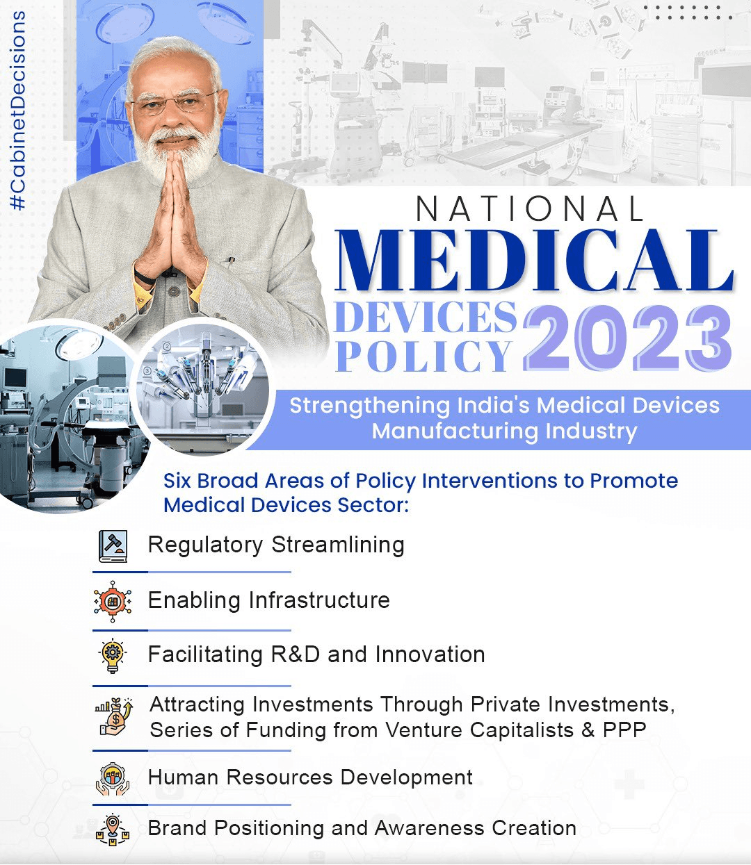 National Medical Devices Policy 2023 highlighting India's focus on healthcare advancements.