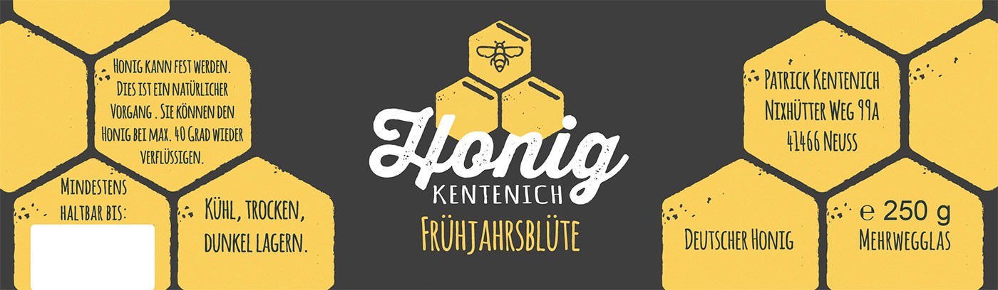 Etikettdesign von der Sorte "Frühjahresblüte" von Storch Designstudio