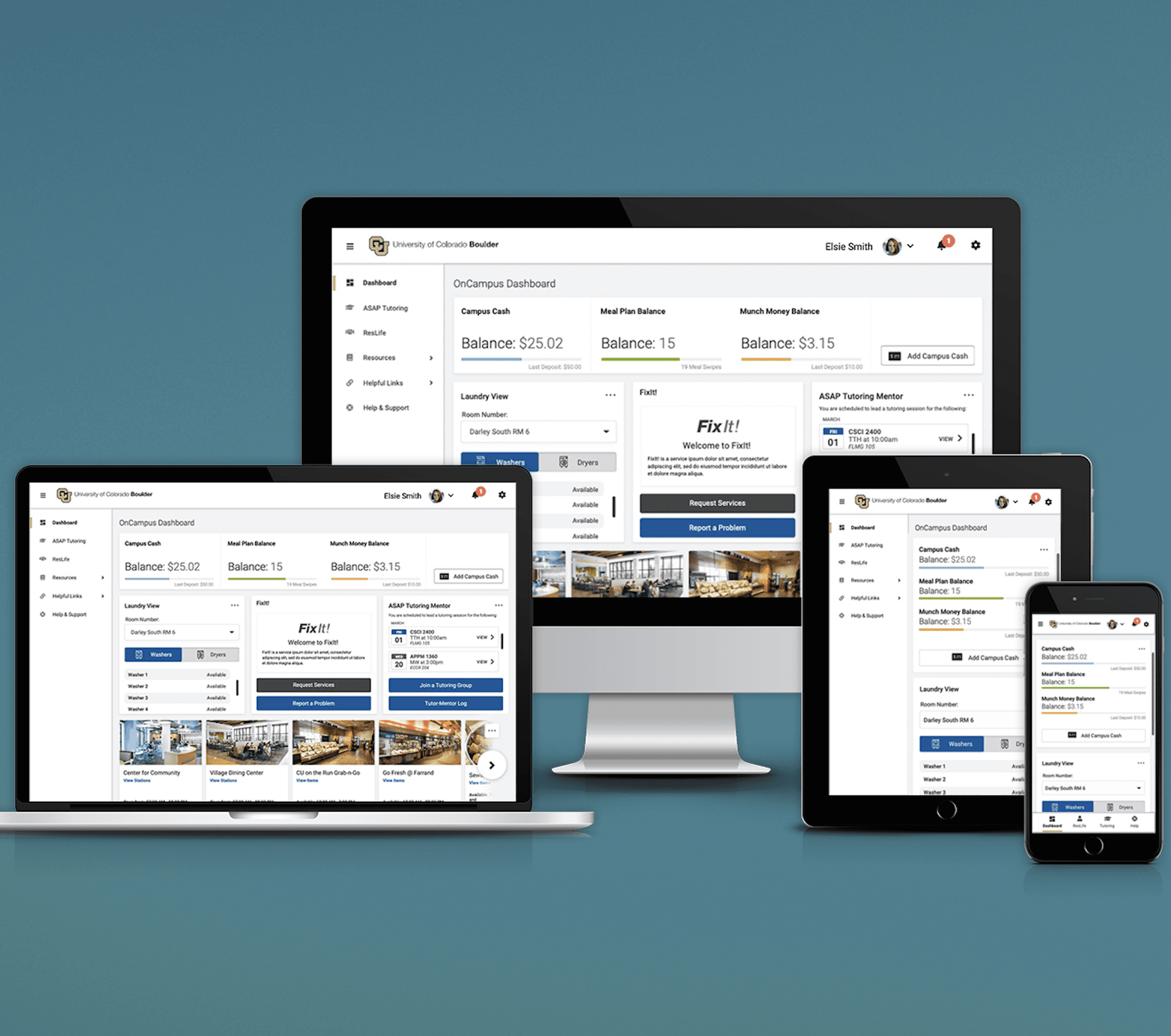 OnCampus mockup views