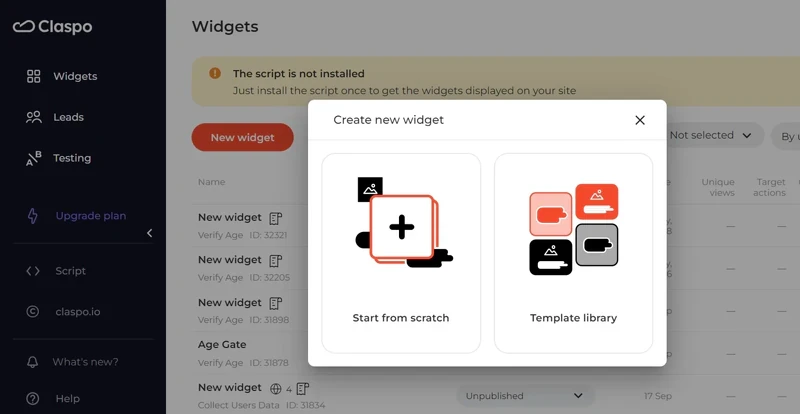 Widgets-creation-options