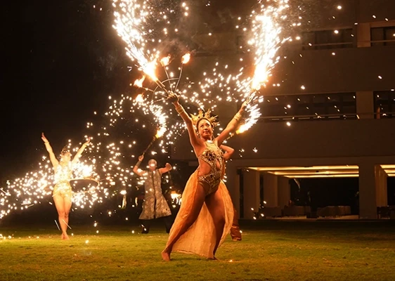 Celebration and fire show at we are creation summit 2025