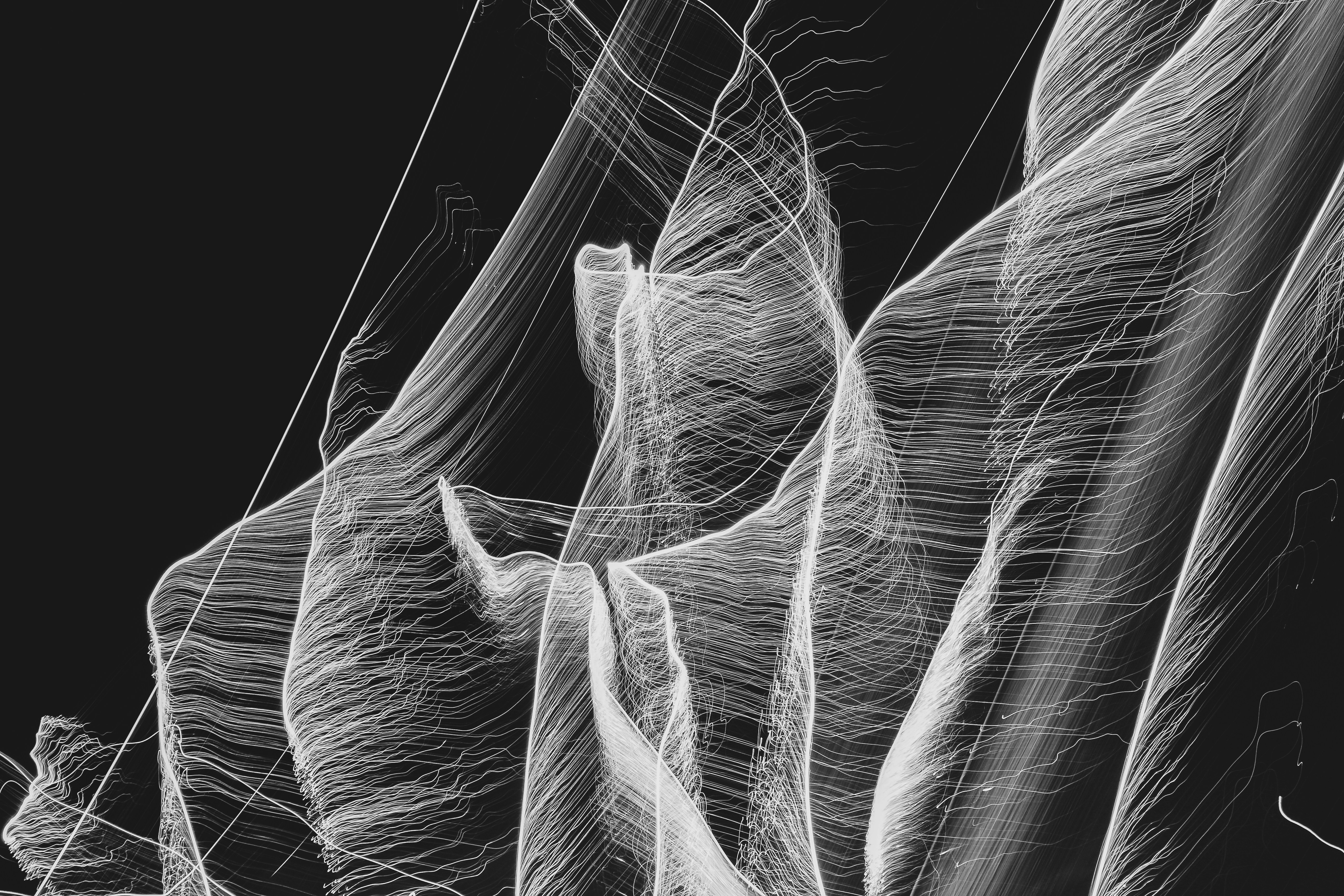 white and black abstract painting