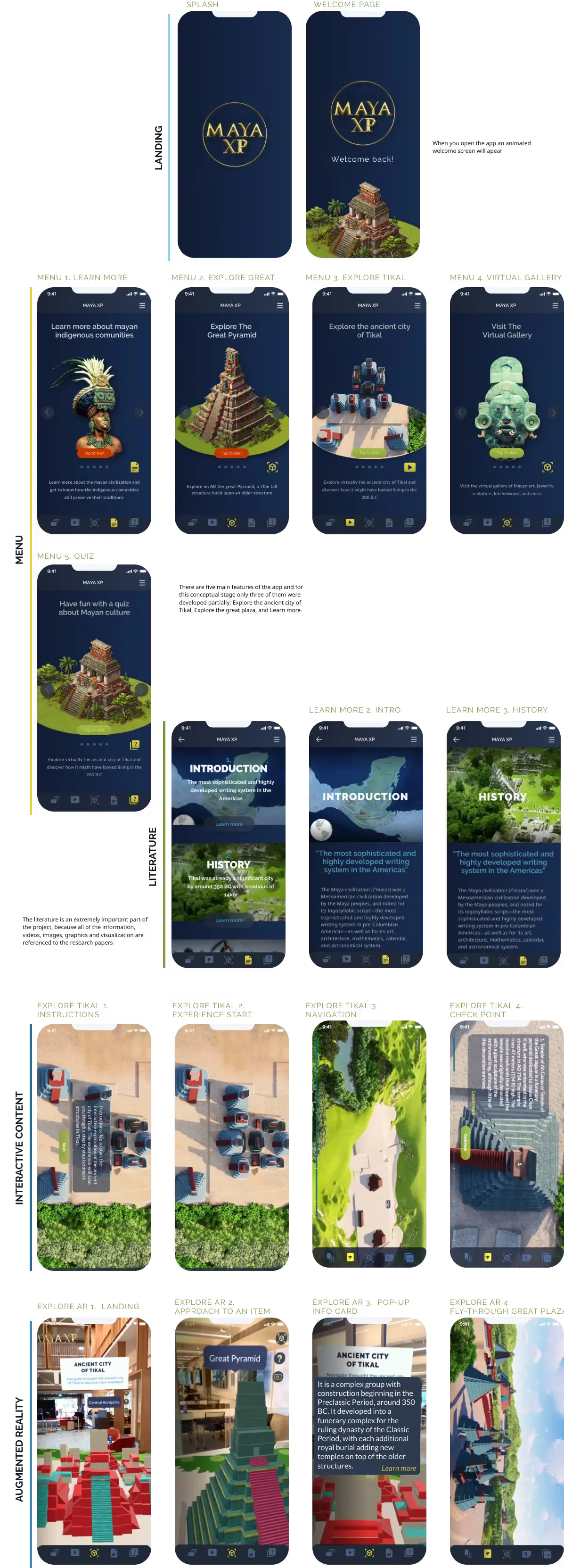 Maya XP - High-fidelity UI screens