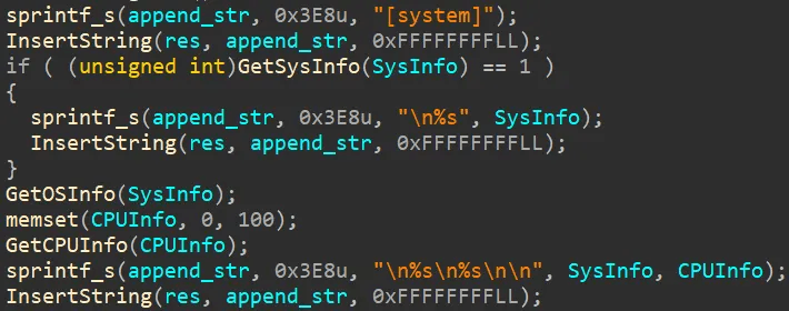 System Information Collection Routine