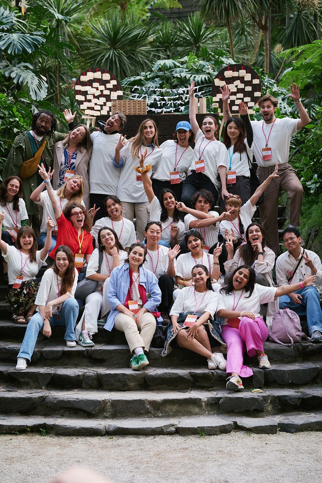 people in a large building with Tate Modern in the background