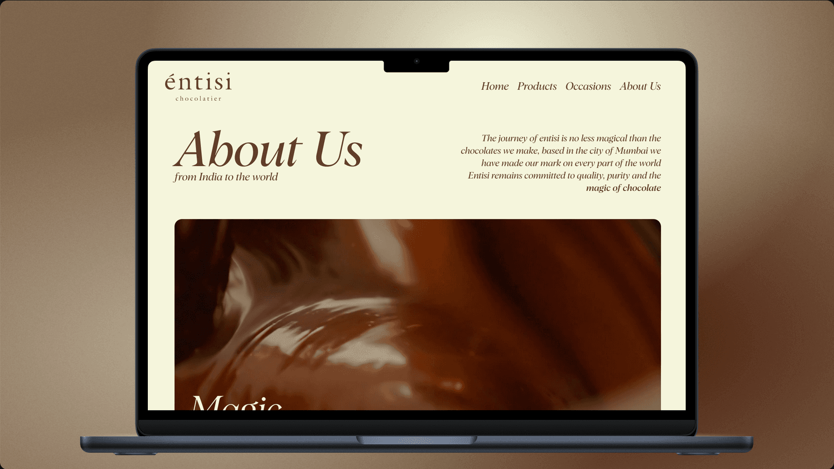 A mockup of a Macbook for the about us page.