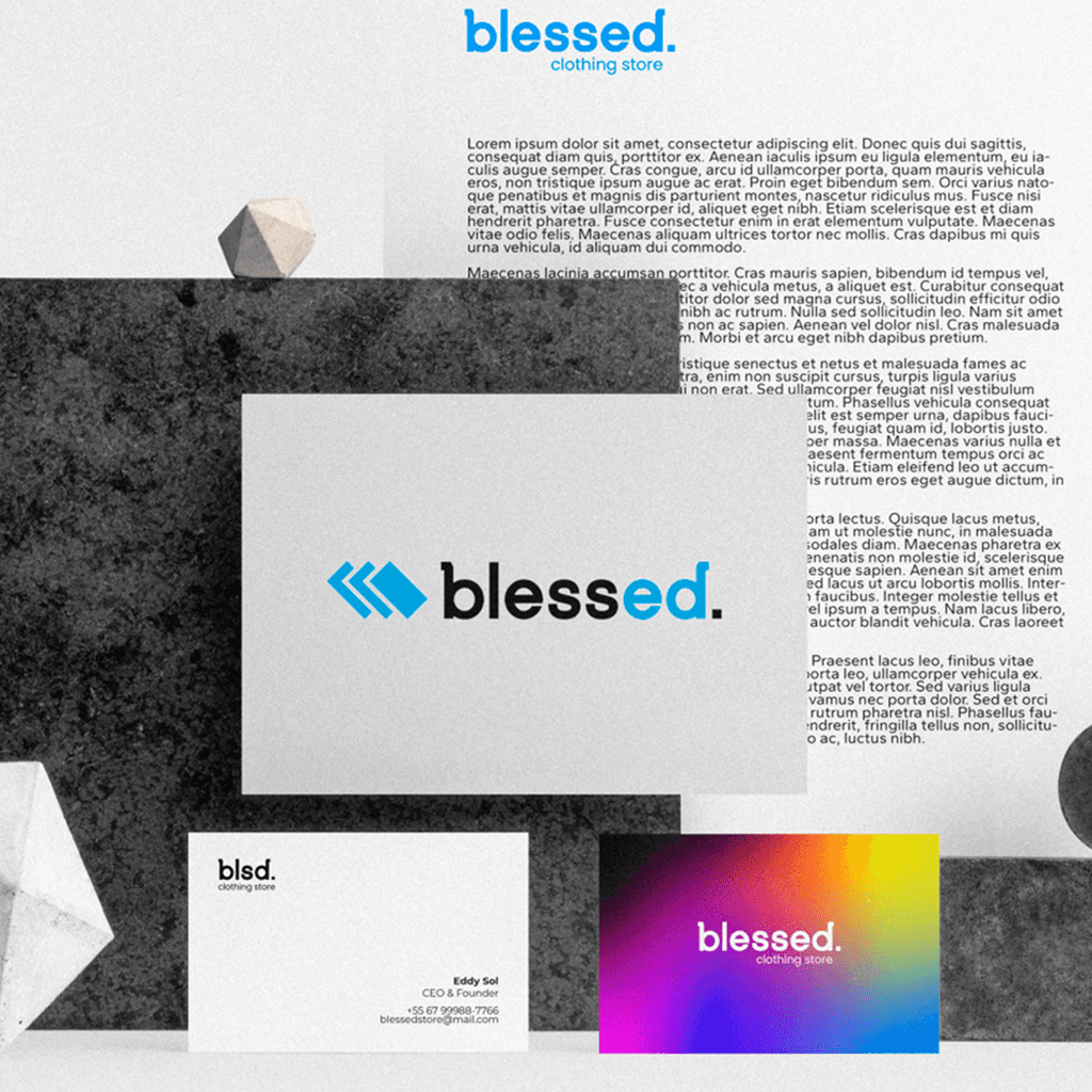 Projeto de Indentidade Visual de uma marca de roupas chamada Blessed
