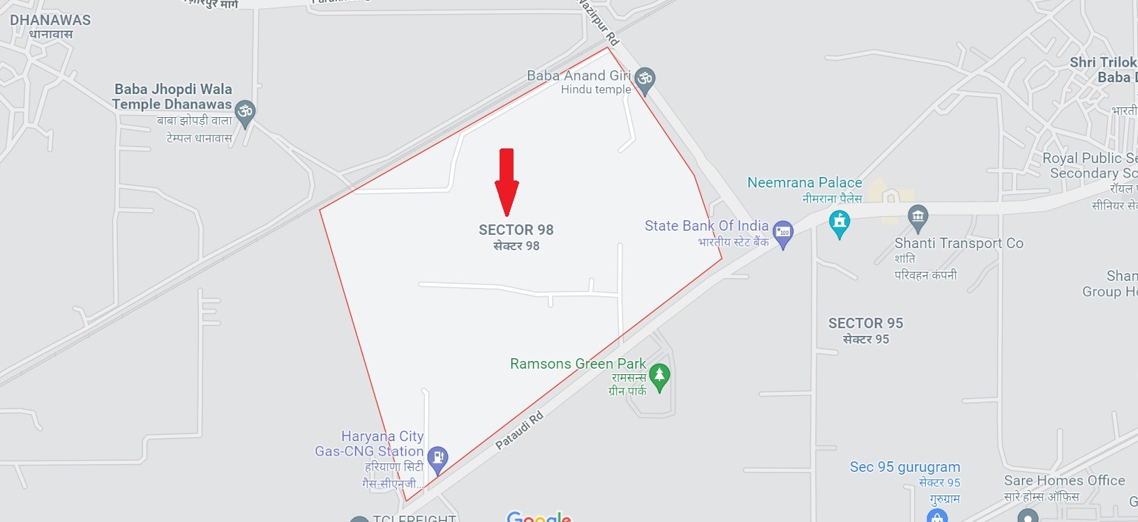 M3M Smart City Sector 113 location map