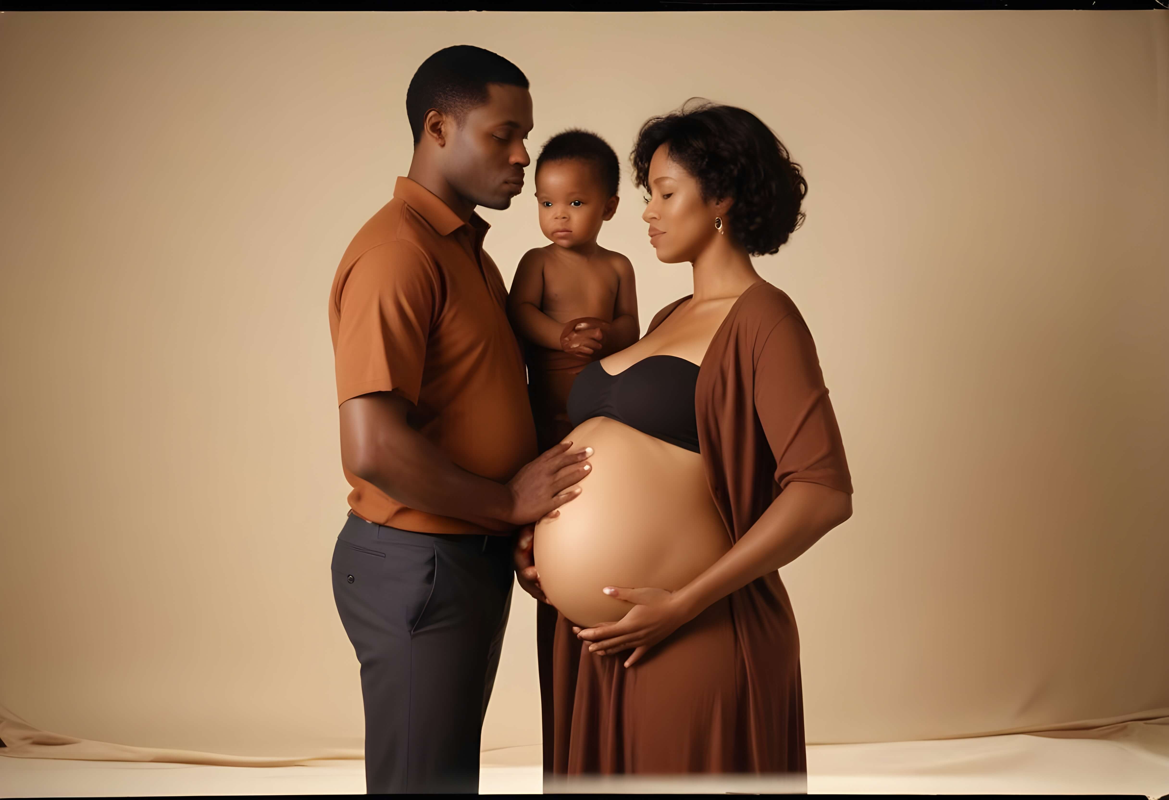 A young couple with their child