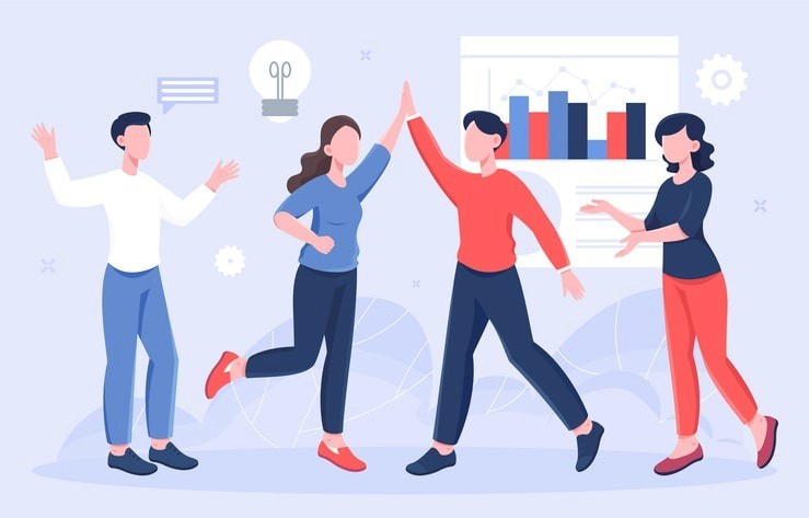 An illustration highlighting critical factors for startup success, including strong business plans and market research.