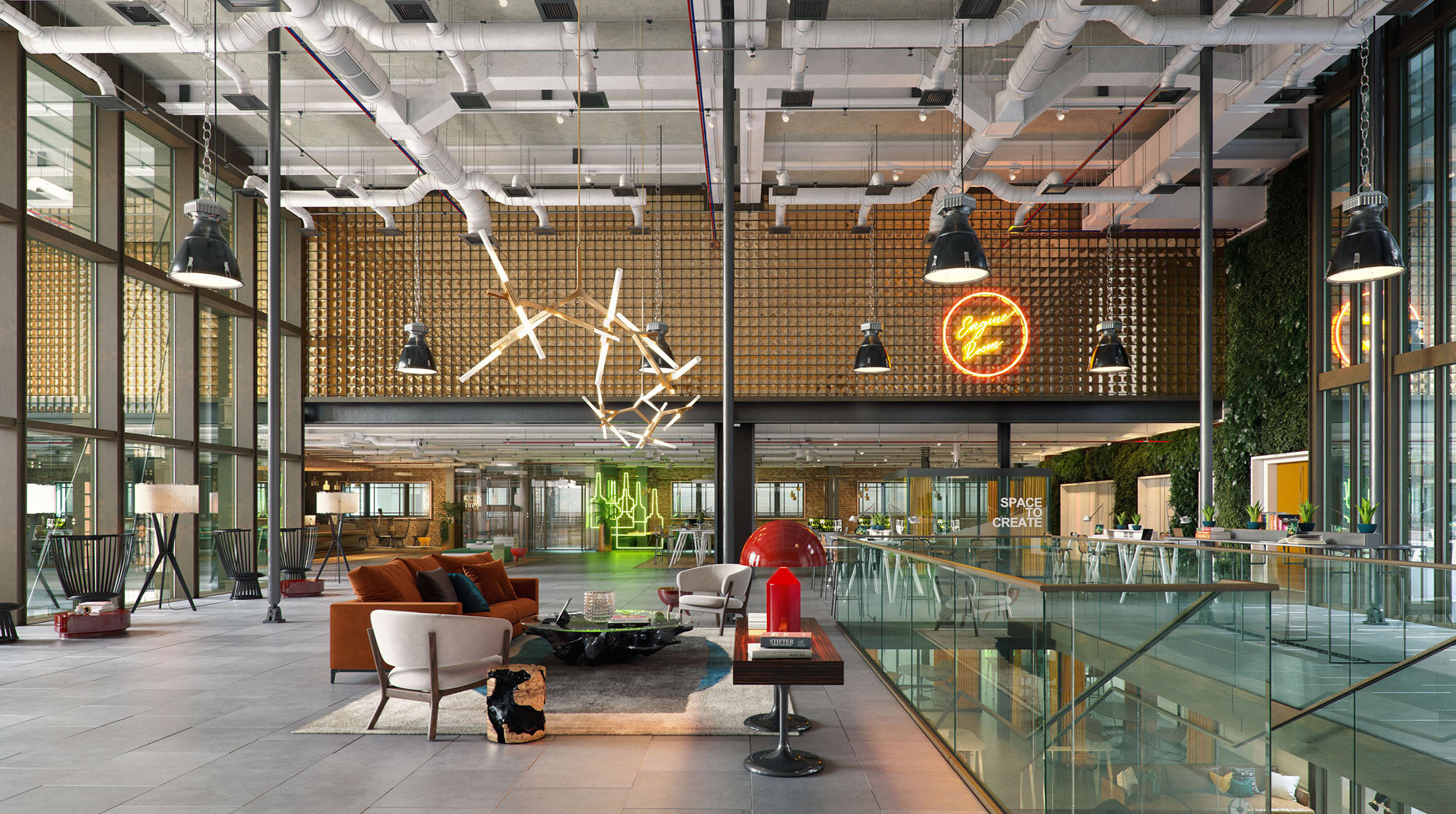 Photorealistic architectural CGI render, interior visualisation.