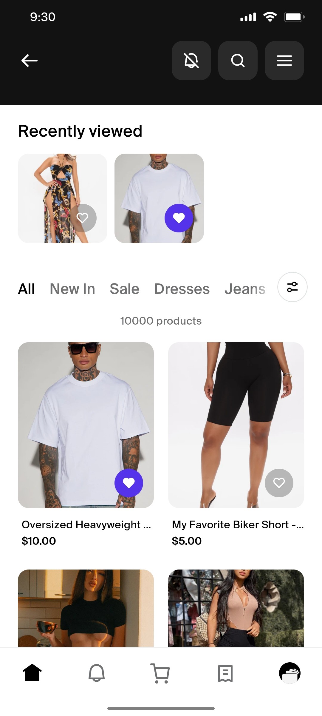 Shop App Recently viewed Screen