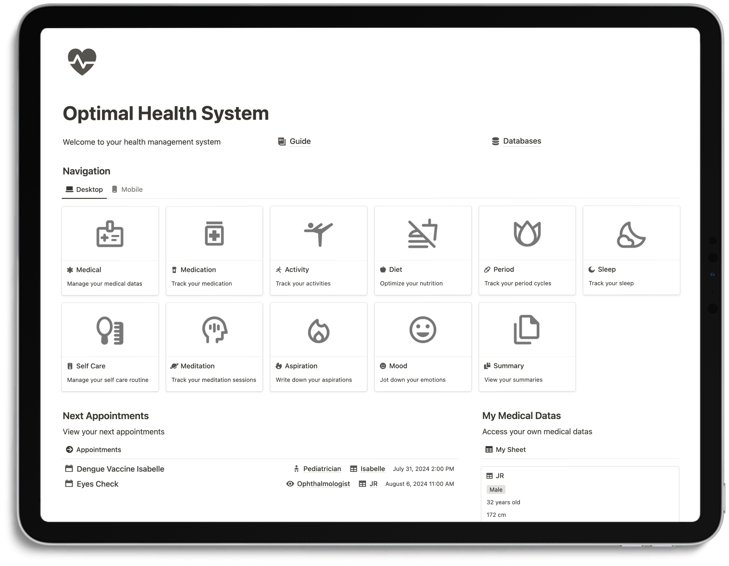 Notion Optimal Health System