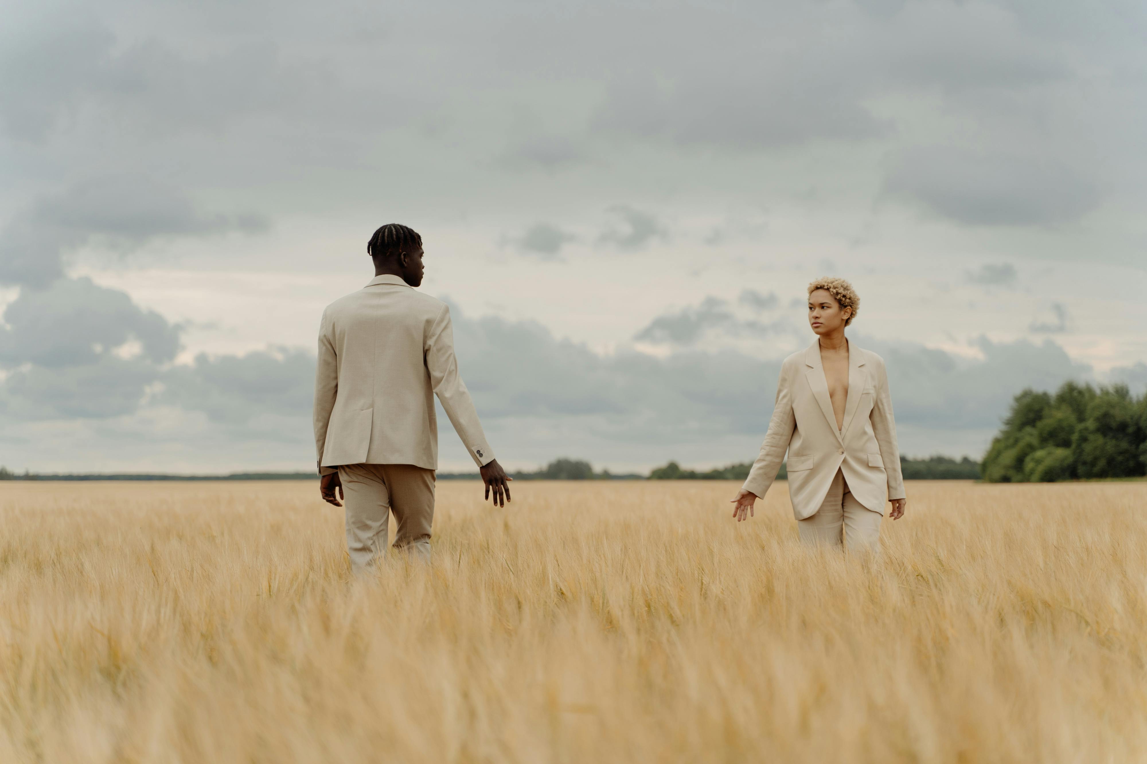 Man and woman in a field