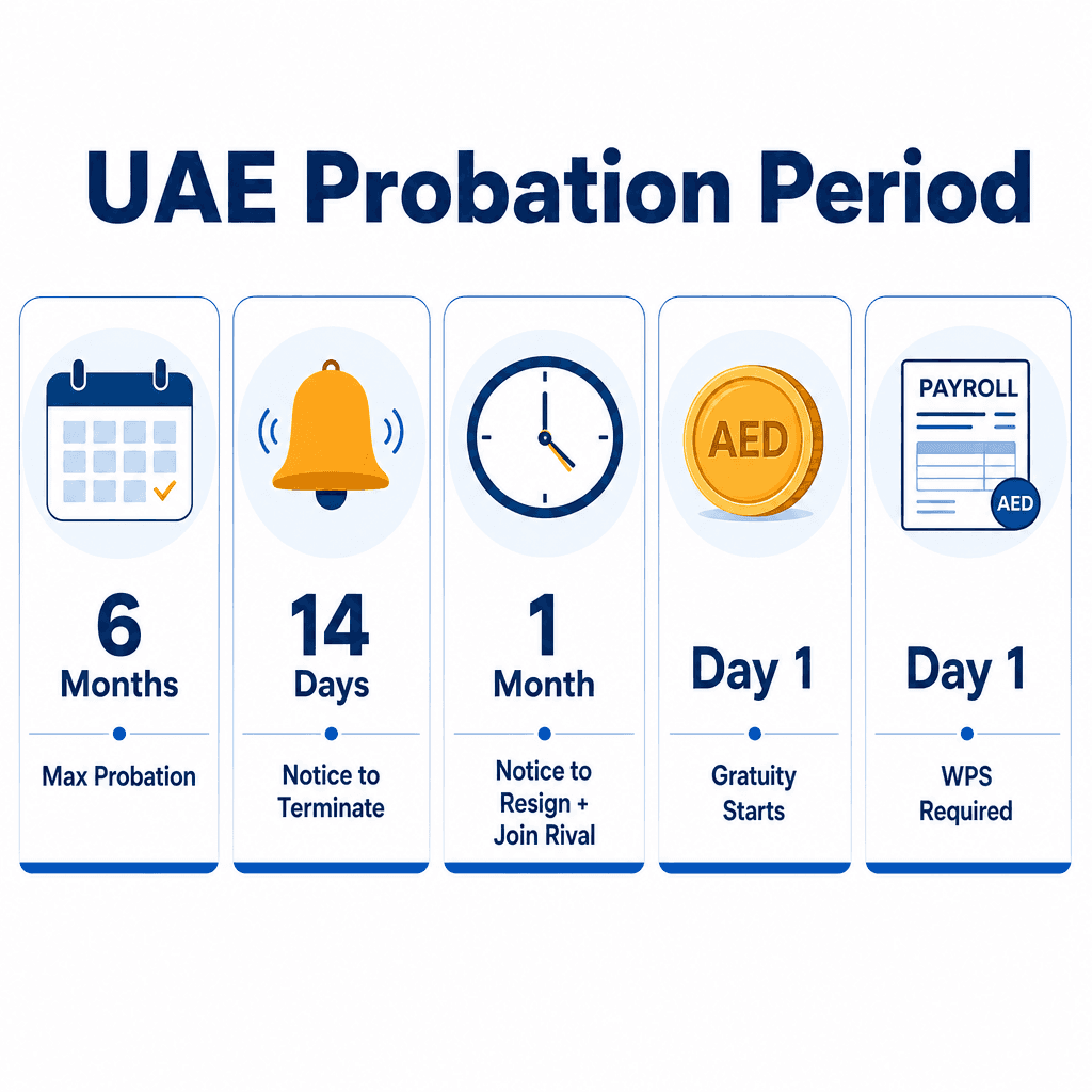 Infographic: Probation Period in UAE Employment: Rules, Rights and What Employers Must Know