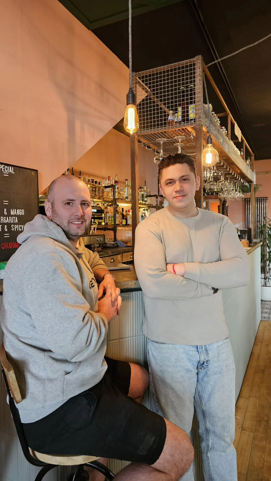 Owners sat at the bar of Saltio Mexican in Worthing.