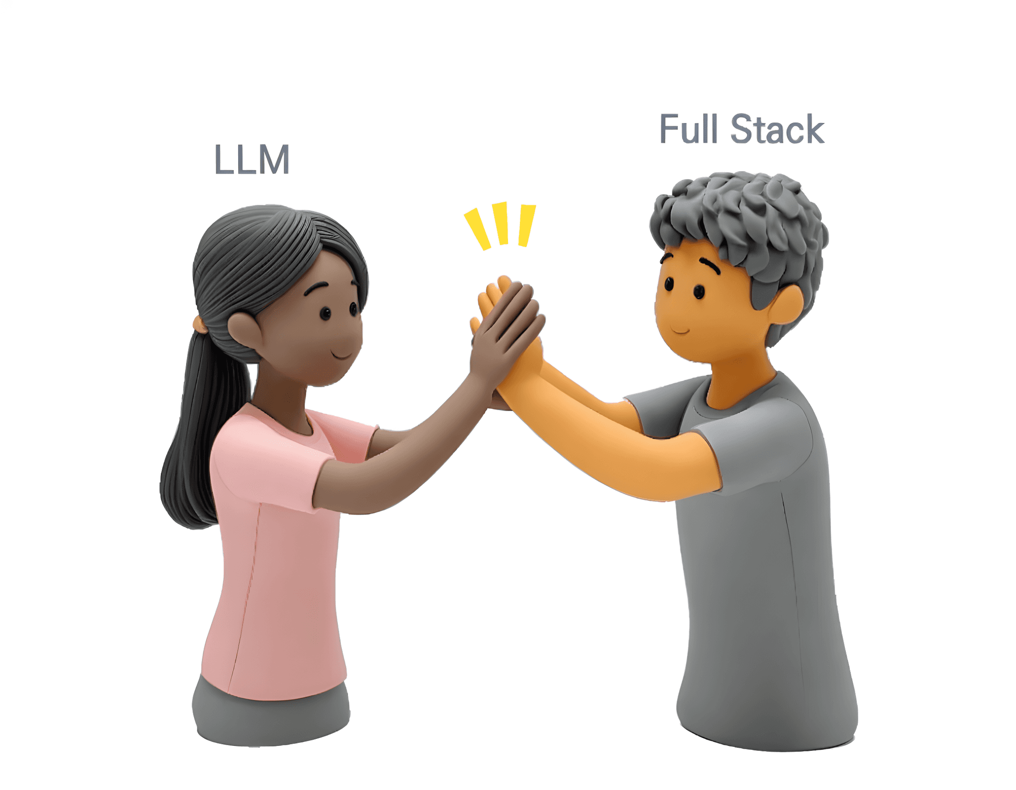 A boy and girl joyfully touching their hands together, celebrating a moment of connection.