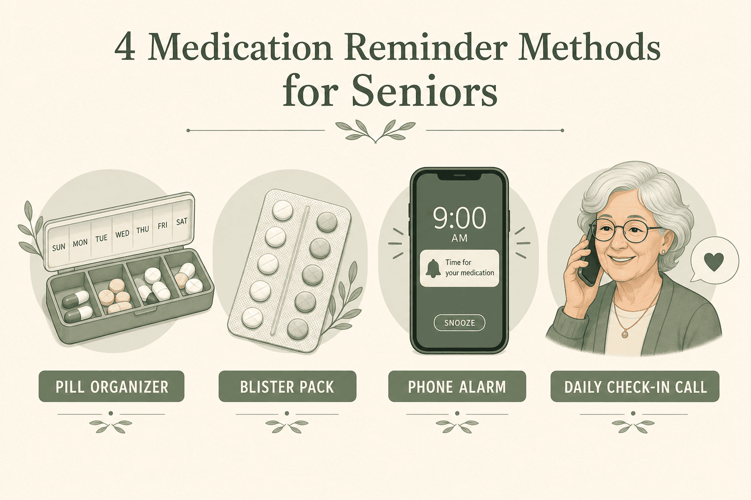 Comparison of medication reminder methods for seniors with memory loss