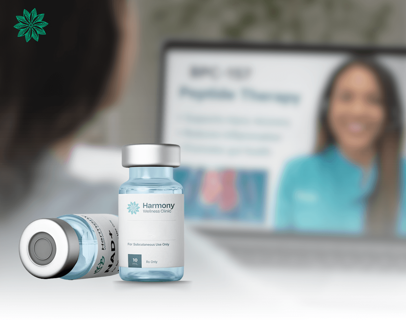 Medical provider discussing BPC-157 peptide therapy for injury recovery and gut health with a patient.