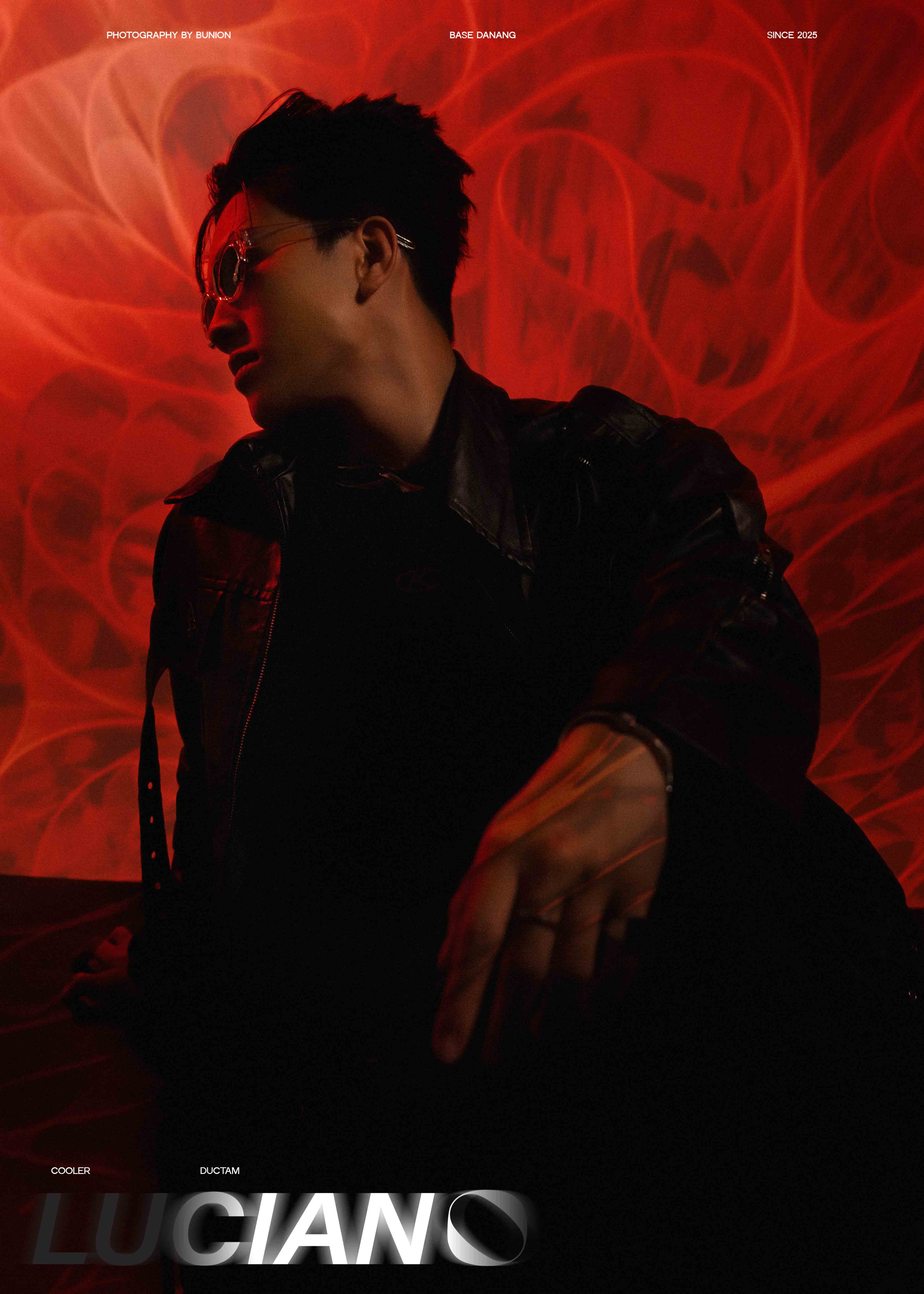 Dramatic Portrait of a black woman with blue gradient bg