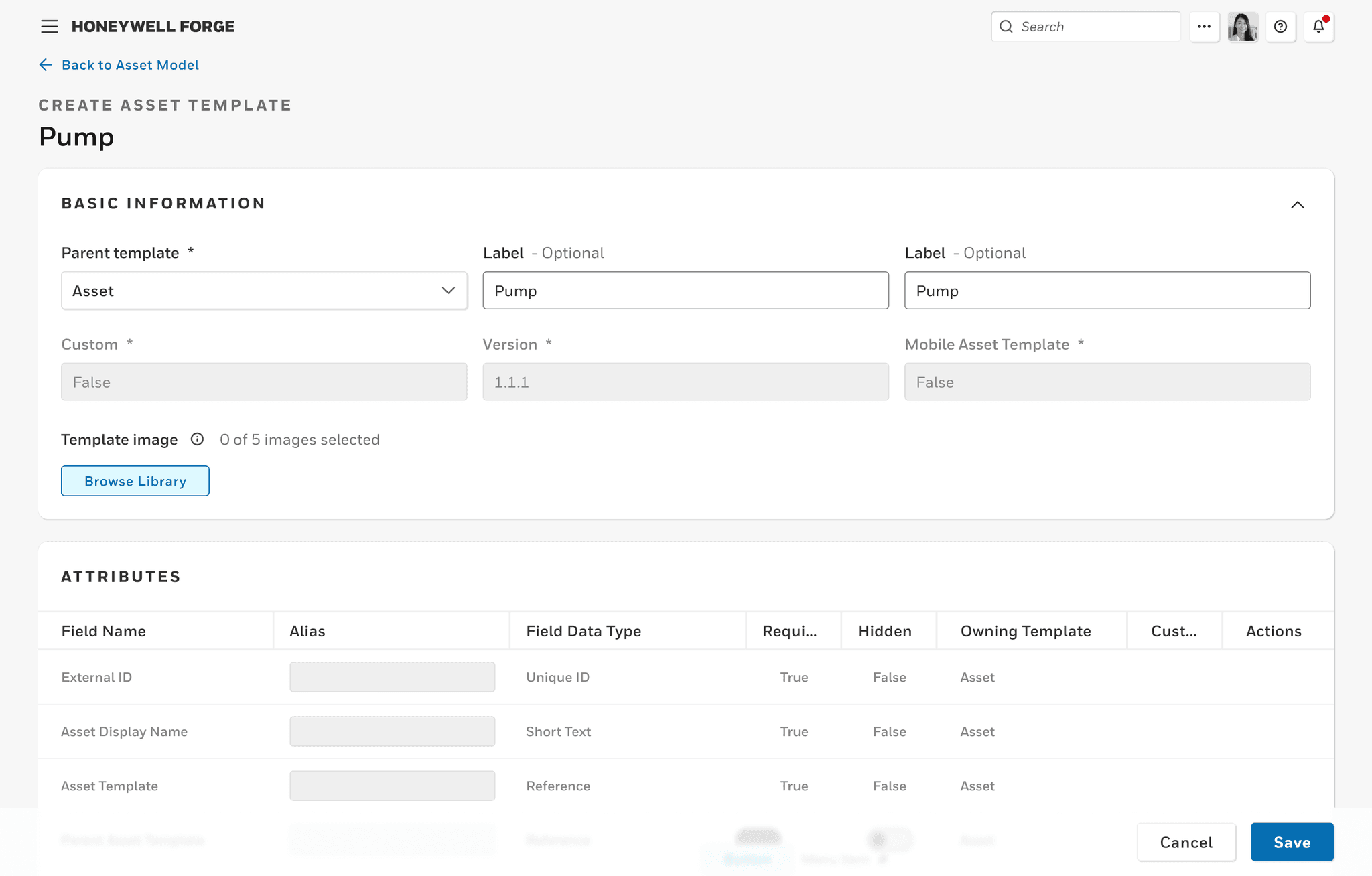 Final design for he Asset template page